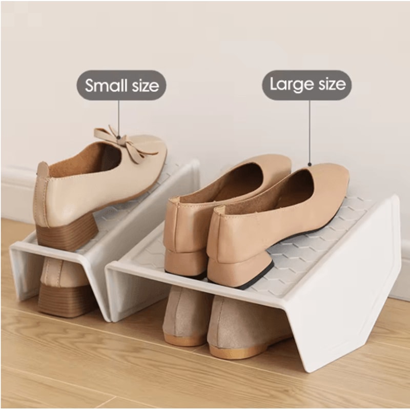Durable Shoe Organizer Double Deck Space Saving Shoe Storage Rack For Closet And Cabinet 0