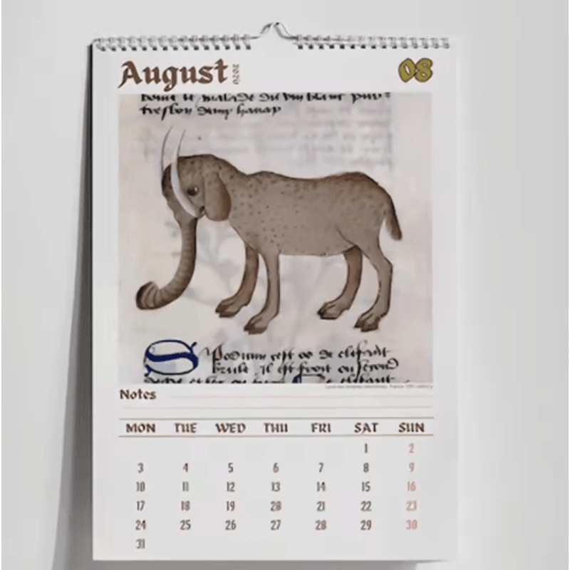 2026 Wall Calendar Medieval Animal Theme With Humorous Ugly Style Illustrations 2