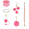 7PCS Stanley Cup Accessory Set Pink Flower Handle Strap Straw Cover And Decorative Charms 11
