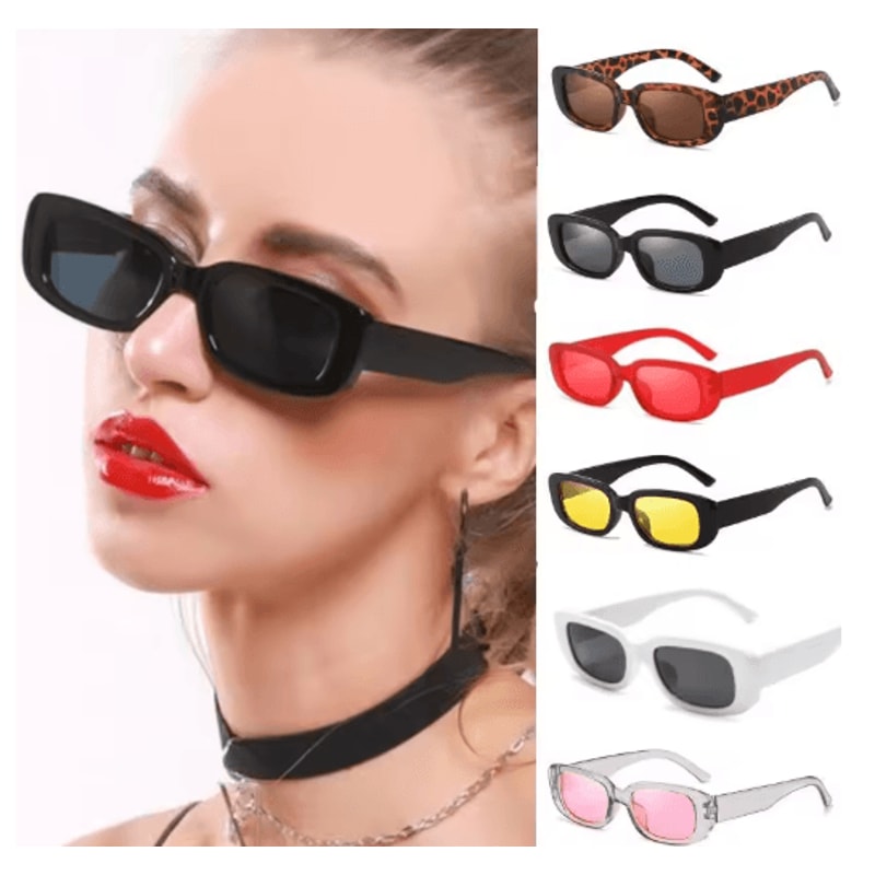Small Square Sunglasses For Women Trendy Plastic Frame Designer Eyewear For Summer 11