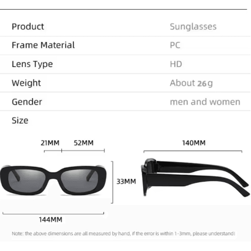 Small Square Sunglasses For Women Trendy Plastic Frame Designer Eyewear For Summer 8