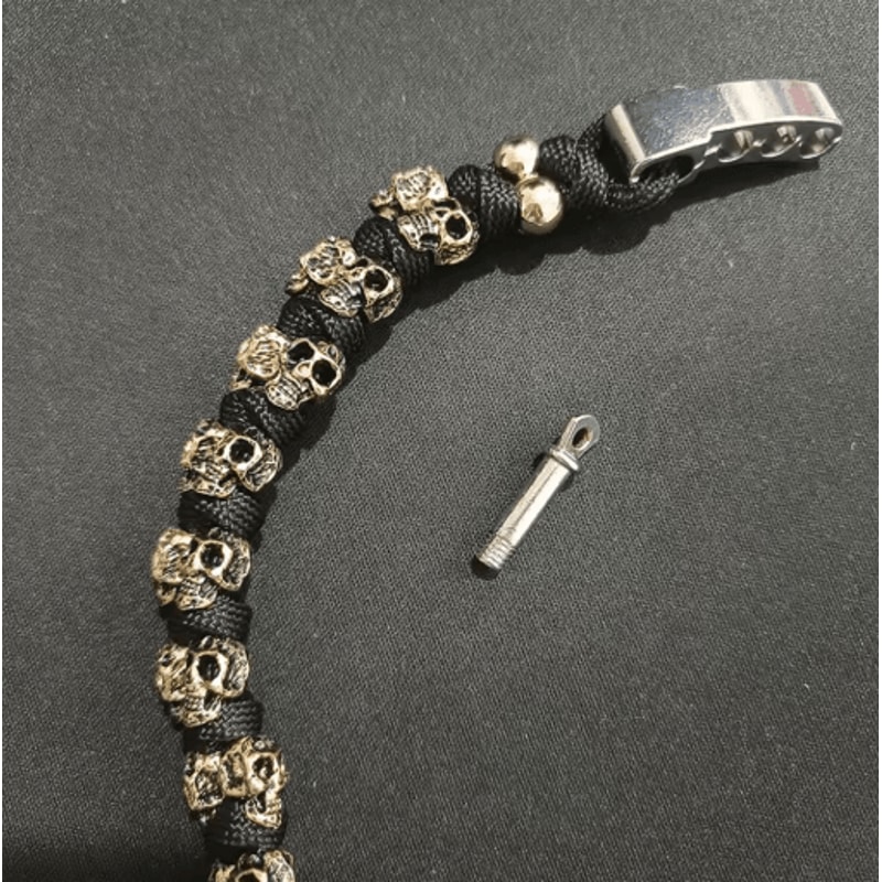 Punk Skull Paracord Bracelet For Men Vintage Handmade Adjustable Wristband 6