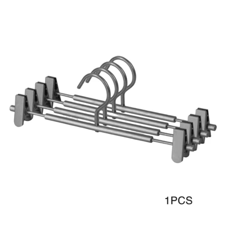 Aluminum Alloy Pants Hanger With Clips Non Slip Stretchable Trouser And Skirt Organizer 1