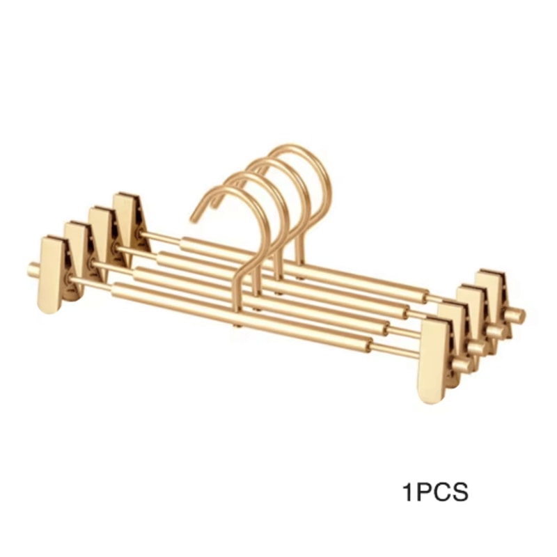Aluminum Alloy Pants Hanger With Clips Non Slip Stretchable Trouser And Skirt Organizer 3