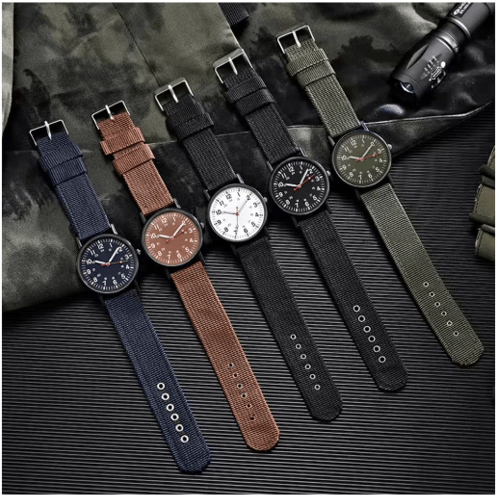 Glow In The Dark Mens Watch Military Style Casual Sports Wristwatch With Nylon Strap 5