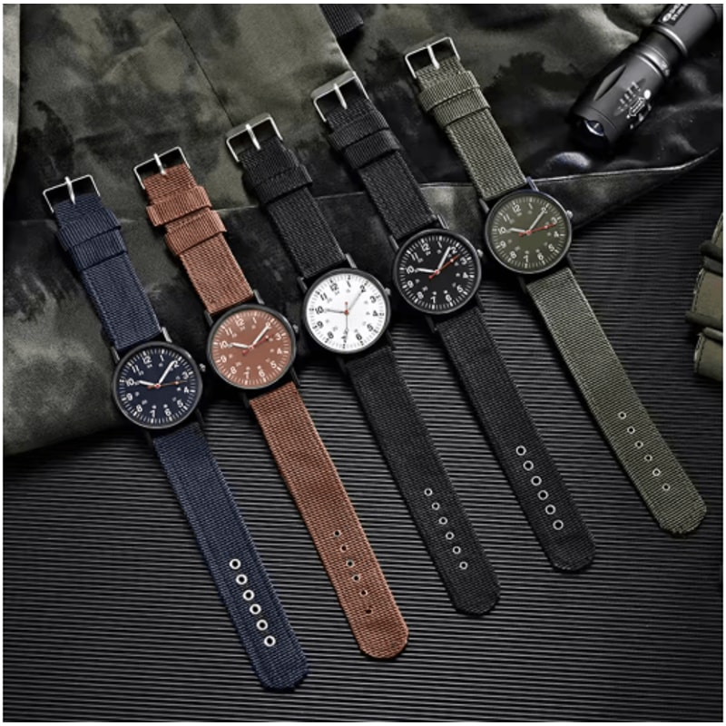 Glow In The Dark Mens Watch Military Style Casual Sports Wristwatch With Nylon Strap 5