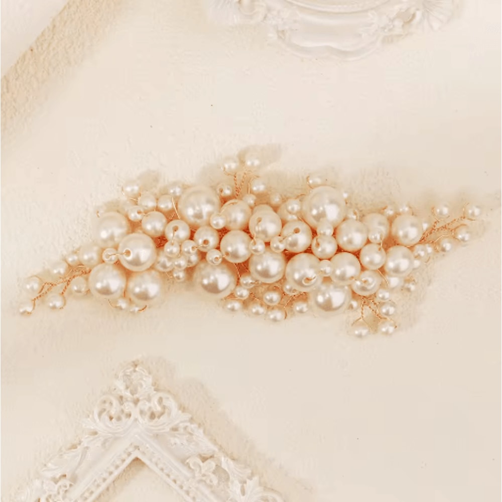 Pearl Hair Clip Elegant Artificial Pearl Alloy Hair Accessory For Women 3
