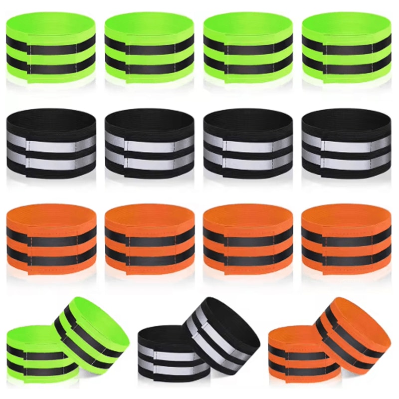 2PCS Reflective Safety Bands Elastic Warning Armbands For Night Cycling And Running And Outdoor Use 7