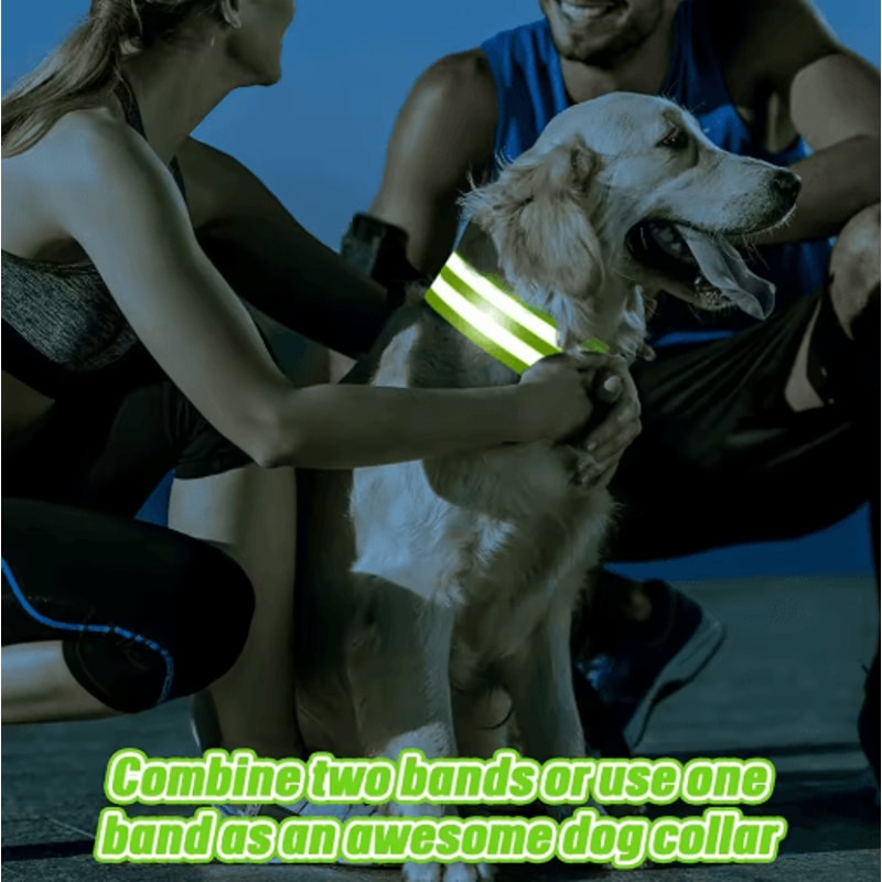 2PCS Reflective Safety Bands Elastic Warning Armbands For Night Cycling And Running And Outdoor Use 9