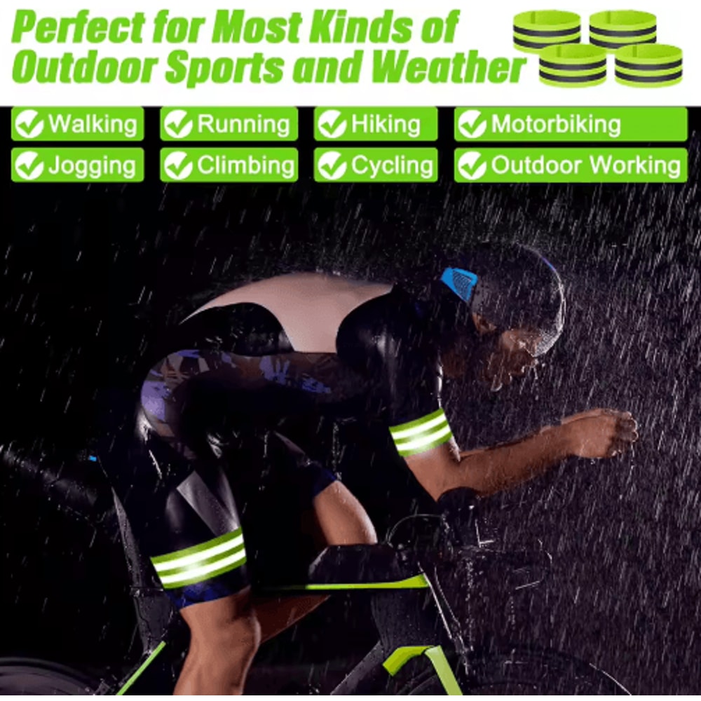 2PCS Reflective Safety Bands Elastic Warning Armbands For Night Cycling And Running And Outdoor Use 10