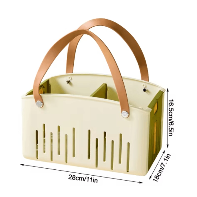 Foldable Bath Basket Portable Shower Organizer With Drainage For Travel And Home 3