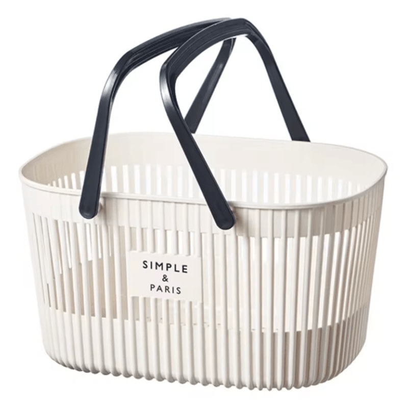 Plastic Organizer Basket With Handles Stackable Drainage Storage Bin For Bathroom Essentials 3
