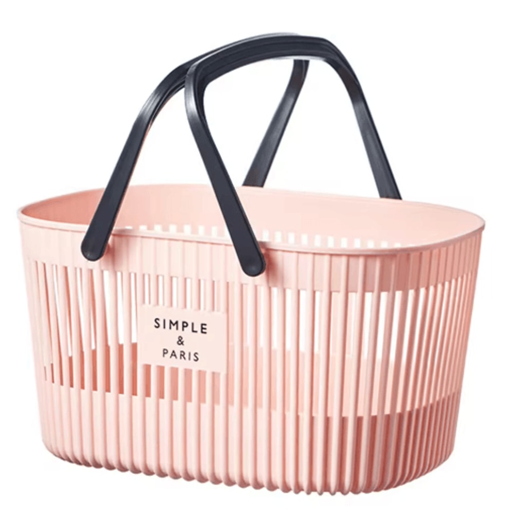 Plastic Organizer Basket With Handles Stackable Drainage Storage Bin For Bathroom Essentials 4