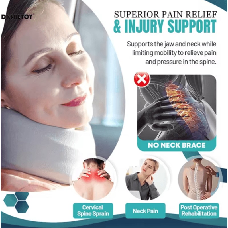 Soft Foam Neck Brace Support Adjustable Cervical Collar With Replacement Cover 1