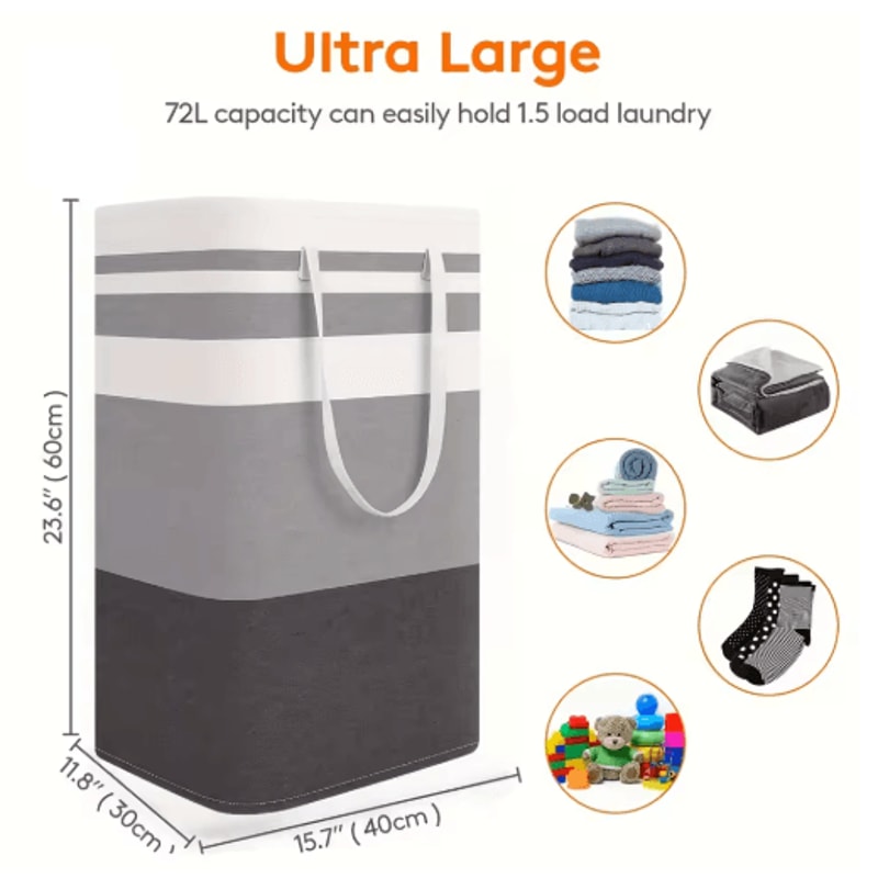 75L Large Laundry Basket Durable Clothes Hamper With Handles For Home Dorm And Hotel Use 4