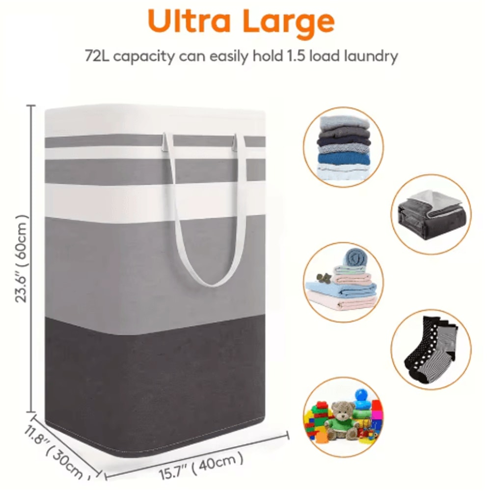 75L Large Laundry Basket Durable Clothes Hamper With Handles For Home Dorm And Hotel Use 6