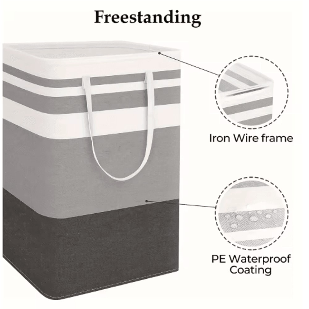 75L Large Laundry Basket Durable Clothes Hamper With Handles For Home Dorm And Hotel Use 8