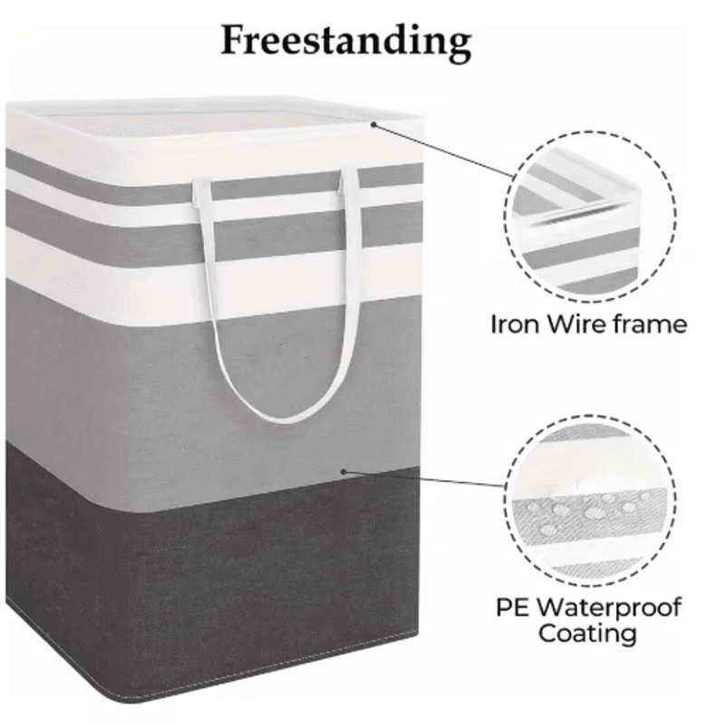 75L Large Laundry Basket Durable Clothes Hamper With Handles For Home Dorm And Hotel Use 8