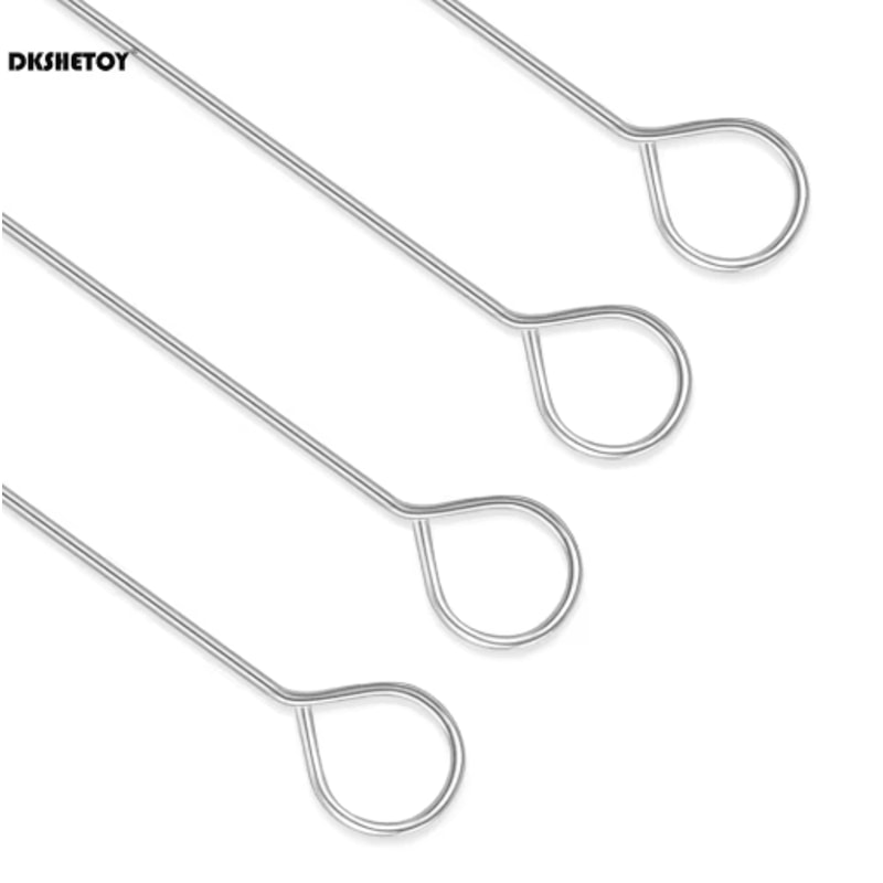 20cm Stainless Steel BBQ Skewers Heat Resistant Barbecue Fork Needle Clips For Outdoor Grilling 3