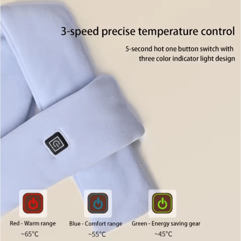 Electric Heated Neck Scarf Winter Warm Neck Wrap With 3 Gear Temperature Control No Battery 13