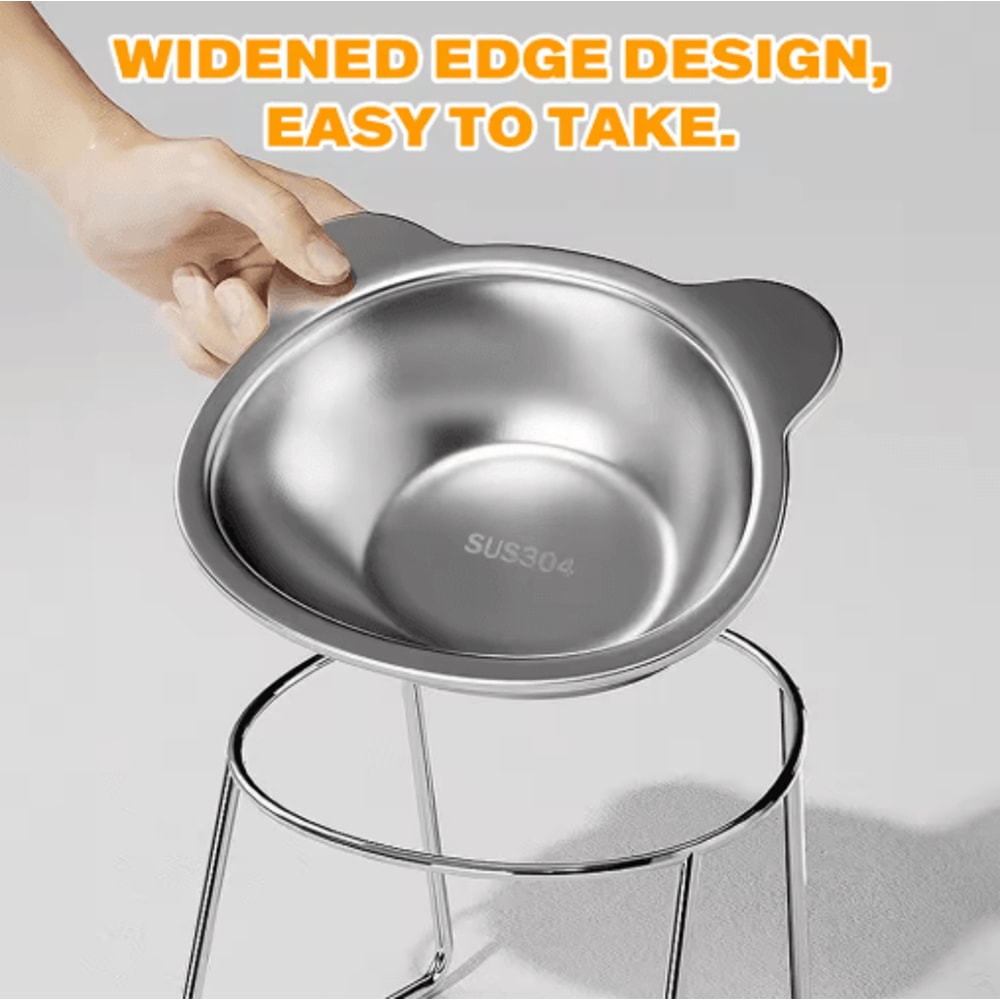 Stainless Steel Pet Bowl Slanted Anti Cervical Design Feeder For Cats And Dogs 5