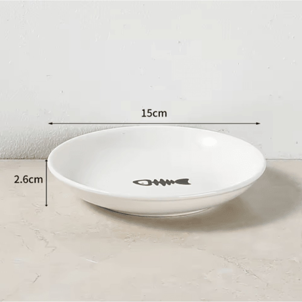 Ceramic Cat Food Bowl Wide Shallow Non Slip Pet Feeding Dish For Kittens And Puppies 4