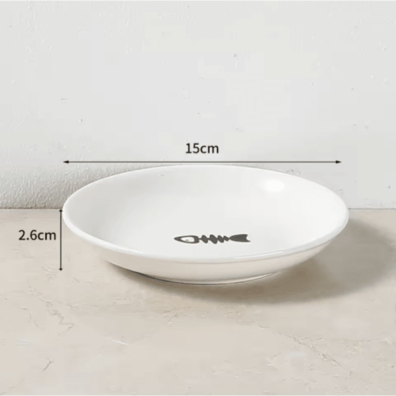 Ceramic Cat Food Bowl Wide Shallow Non Slip Pet Feeding Dish For Kittens And Puppies 4