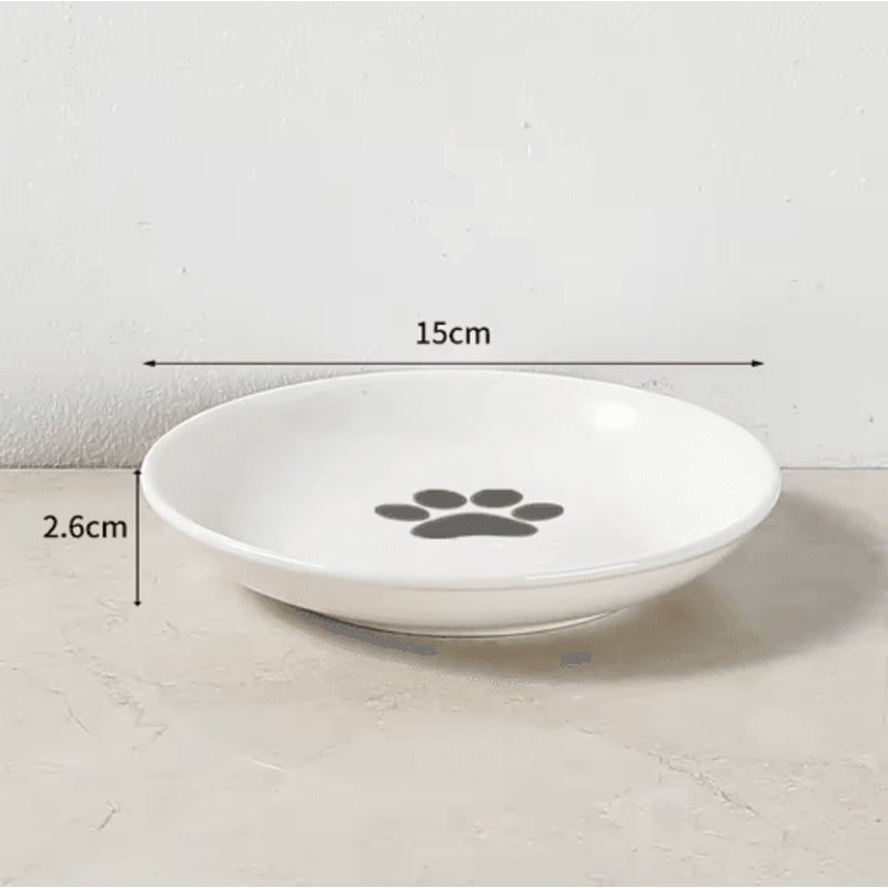 Ceramic Cat Food Bowl Wide Shallow Non Slip Pet Feeding Dish For Kittens And Puppies 6