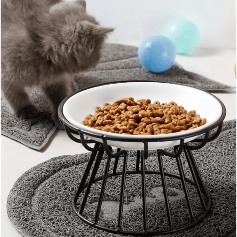 Ceramic Cat Food Bowl Wide Shallow Non Slip Pet Feeding Dish For Kittens And Puppies 8