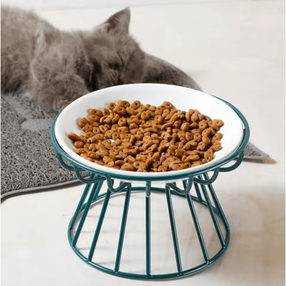 Ceramic Cat Food Bowl Wide Shallow Non Slip Pet Feeding Dish For Kittens And Puppies 10