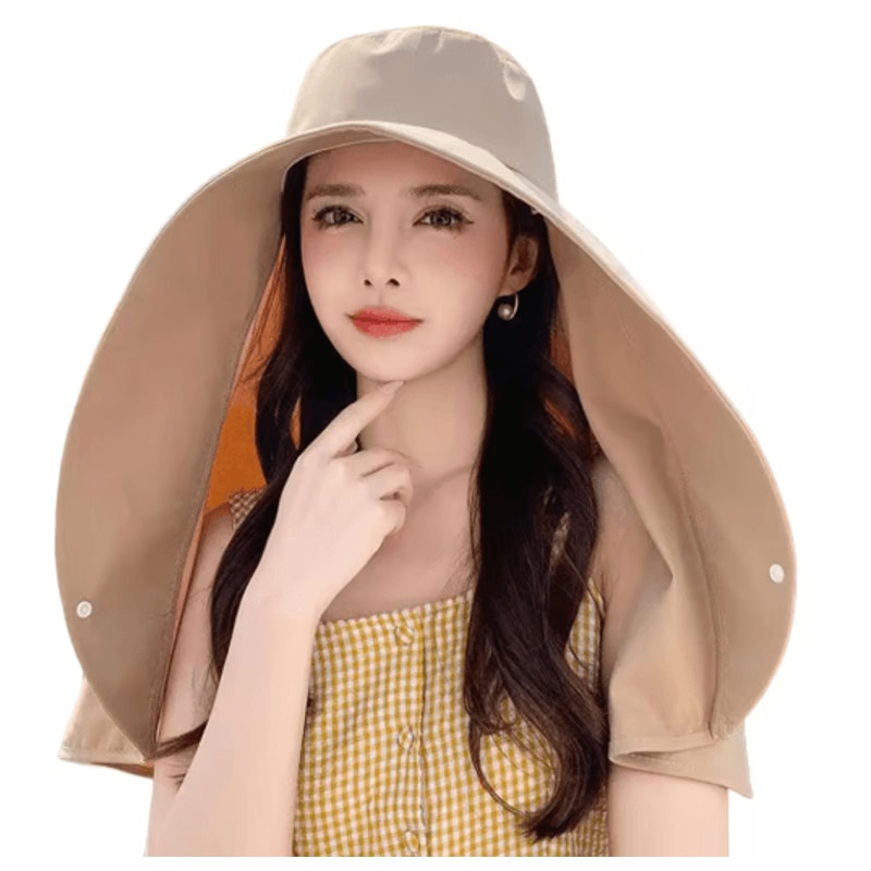 Sun Protection Hat With Neck Cover Breathable Wide Brim Travel And Beach Hat 3