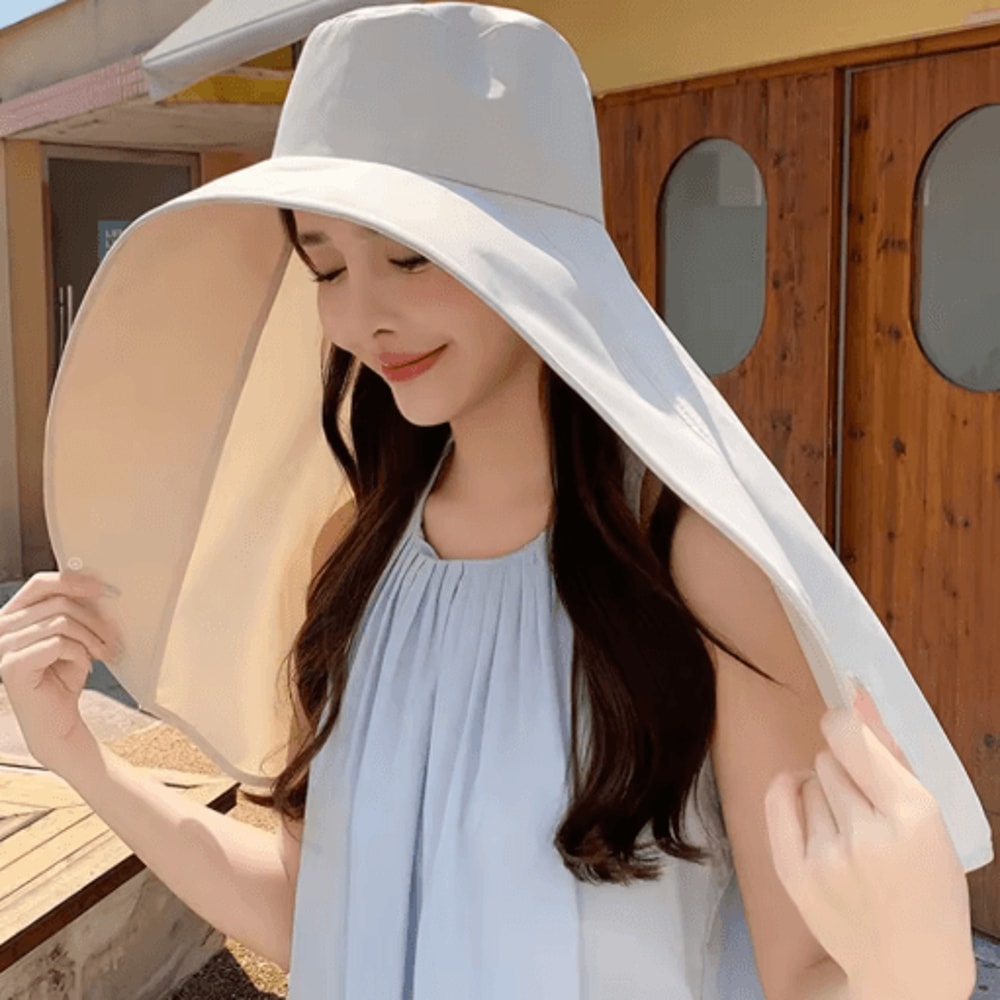 Sun Protection Hat With Neck Cover Breathable Wide Brim Travel And Beach Hat 0