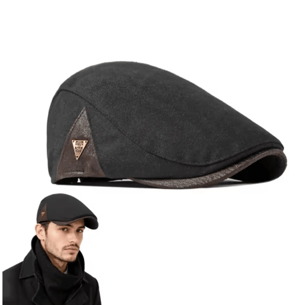 British Retro Beret Hat For Men Thick Warm Woolen Newsboy Cap For Winter Casual Wear 2