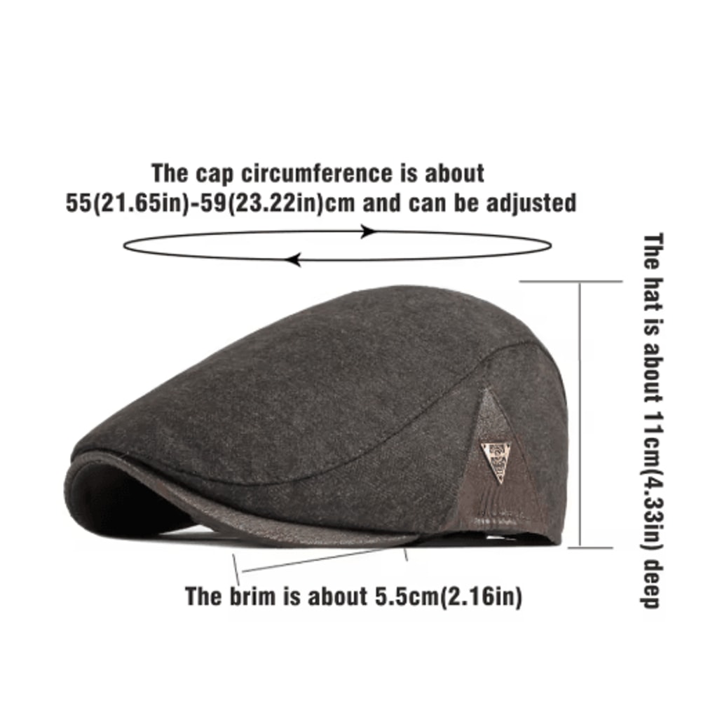 British Retro Beret Hat For Men Thick Warm Woolen Newsboy Cap For Winter Casual Wear 5