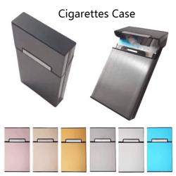 portable aluminum cigarette case – slim pocket smoking box for women & ladies
