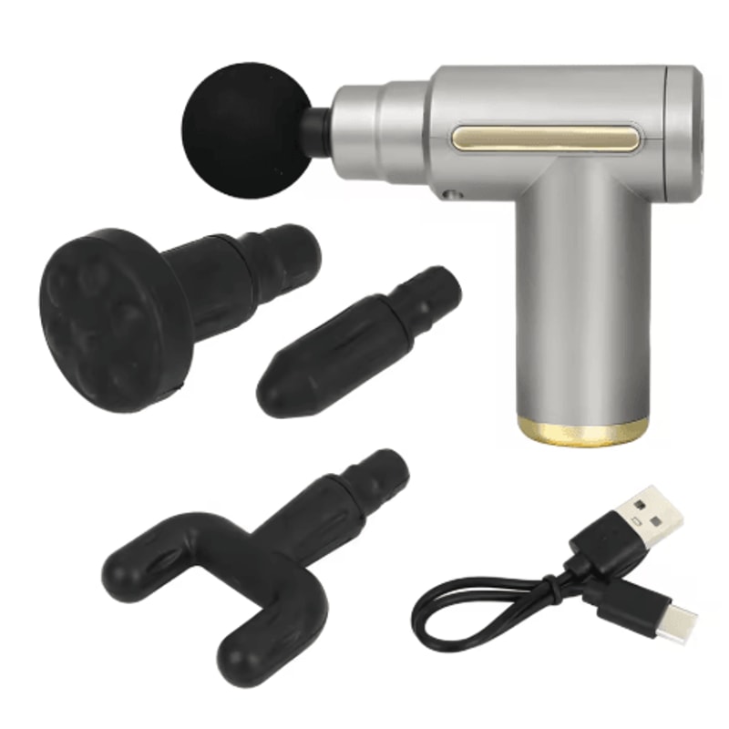 Mini Fascia Massage Gun Powerful Deep Tissue Muscle Massager With 4 Attachments 4