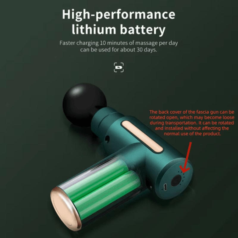 Mini Fascia Massage Gun Powerful Deep Tissue Muscle Massager With 4 Attachments 7