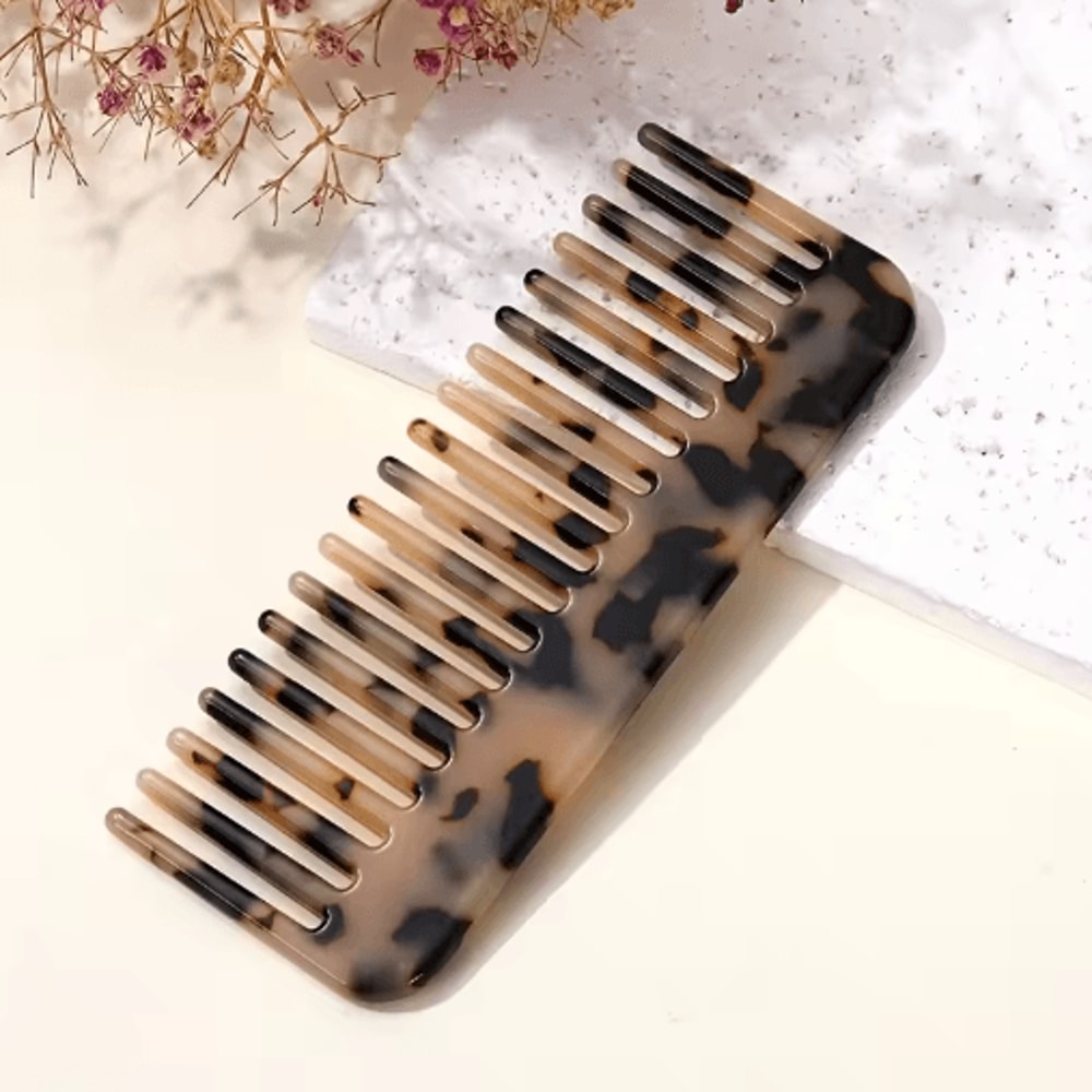 Colorful Wide Tooth Mini Comb Acetic Acid Hair Comb For Curly Thick And Wet Hair 2