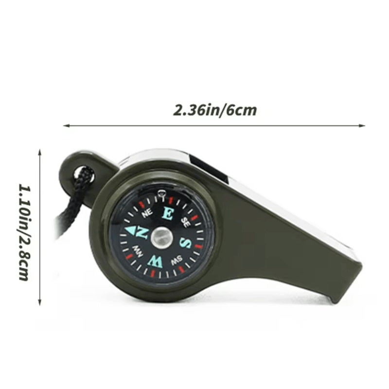 3in1 Emergency Safety Whistle Loud Survival Whistle With Mini Compass For Outdoor Adventures 2