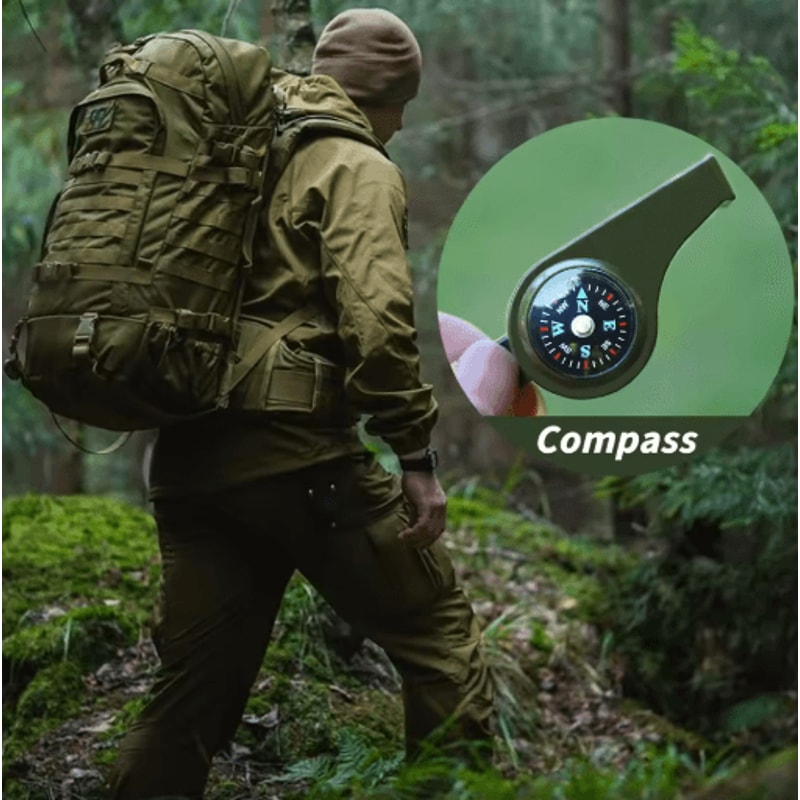 3in1 Emergency Safety Whistle Loud Survival Whistle With Mini Compass For Outdoor Adventures 6