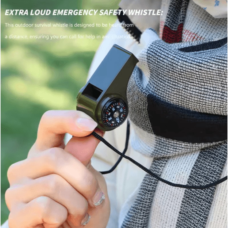 3in1 Emergency Safety Whistle Loud Survival Whistle With Mini Compass For Outdoor Adventures 0