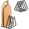 4 Slot Metal Cutting Board Storage Rack Space Saving Kitchen Countertop Organizer 0