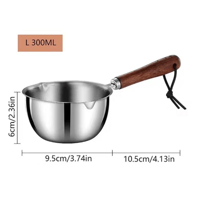 Stainless Steel Milk Pot Mini Hot Oil And Butter Melting Pan 150ml 300m 2