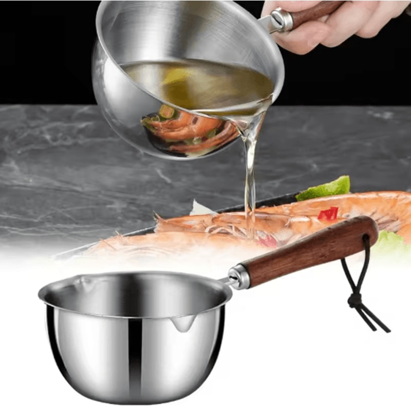 Stainless Steel Milk Pot Mini Hot Oil And Butter Melting Pan 150ml 300m 0