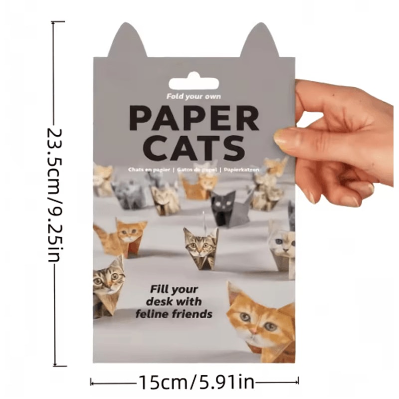 Paper Cats Origami Kit Fold Your Own Cute Cats DIY Paper Craft Set For Home Decor 6