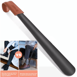 extra long shoe horn 42cm stainless steel long handled shoehorn with leather strap