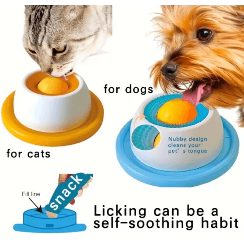 Slow Feeder Licking Plate For Cats And Dogs Non Slip Snack And Wet Food Dispenser 6