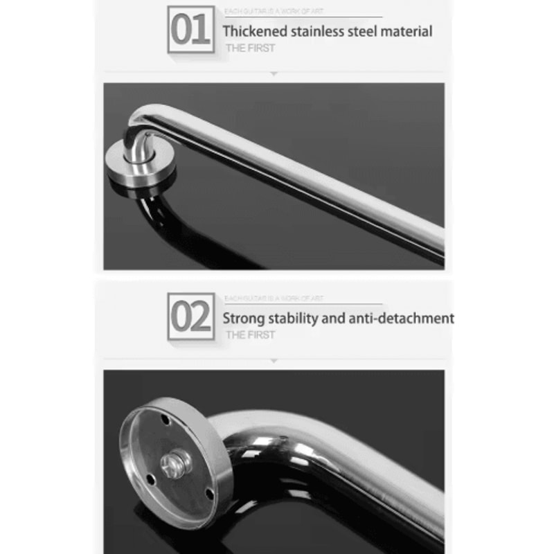 Stainless Steel Towel Grab Bar Anti Skid Wall Handle With Secure Grip 50 Cm 5