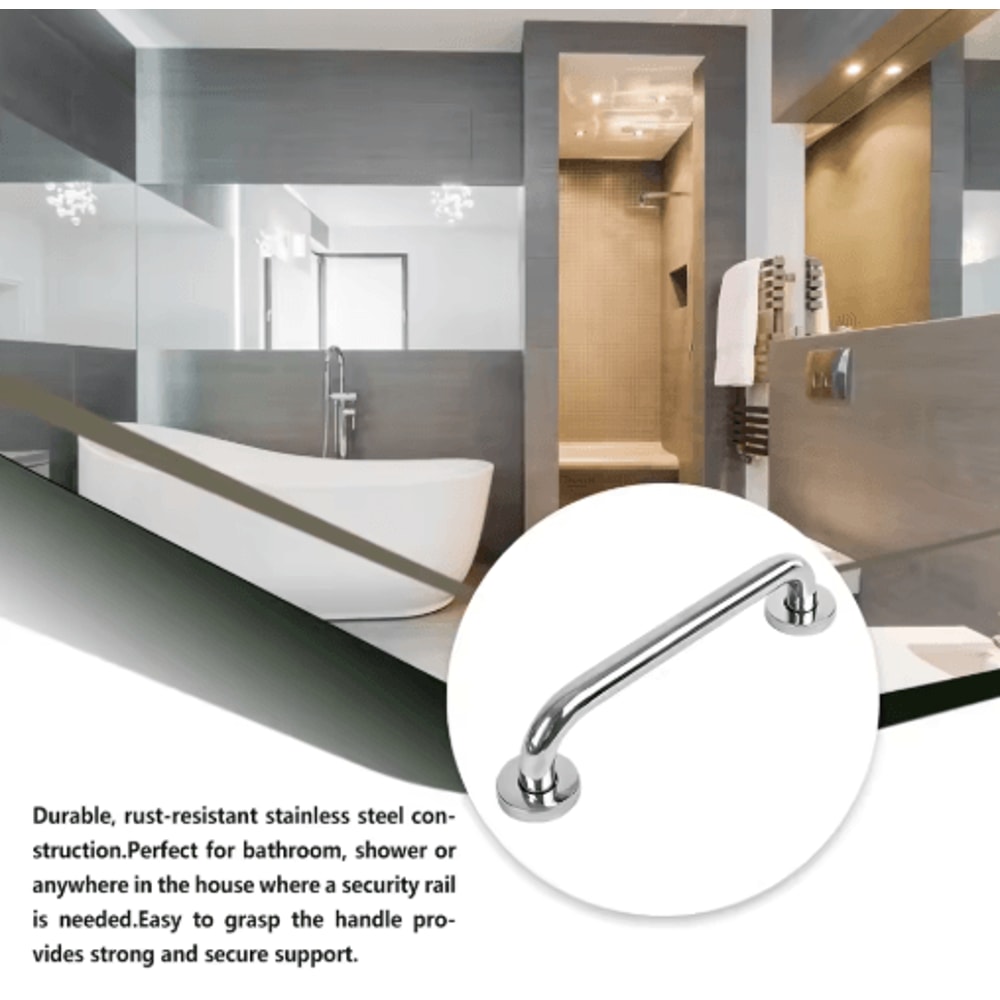Stainless Steel Towel Grab Bar Anti Skid Wall Handle With Secure Grip 50 Cm 6