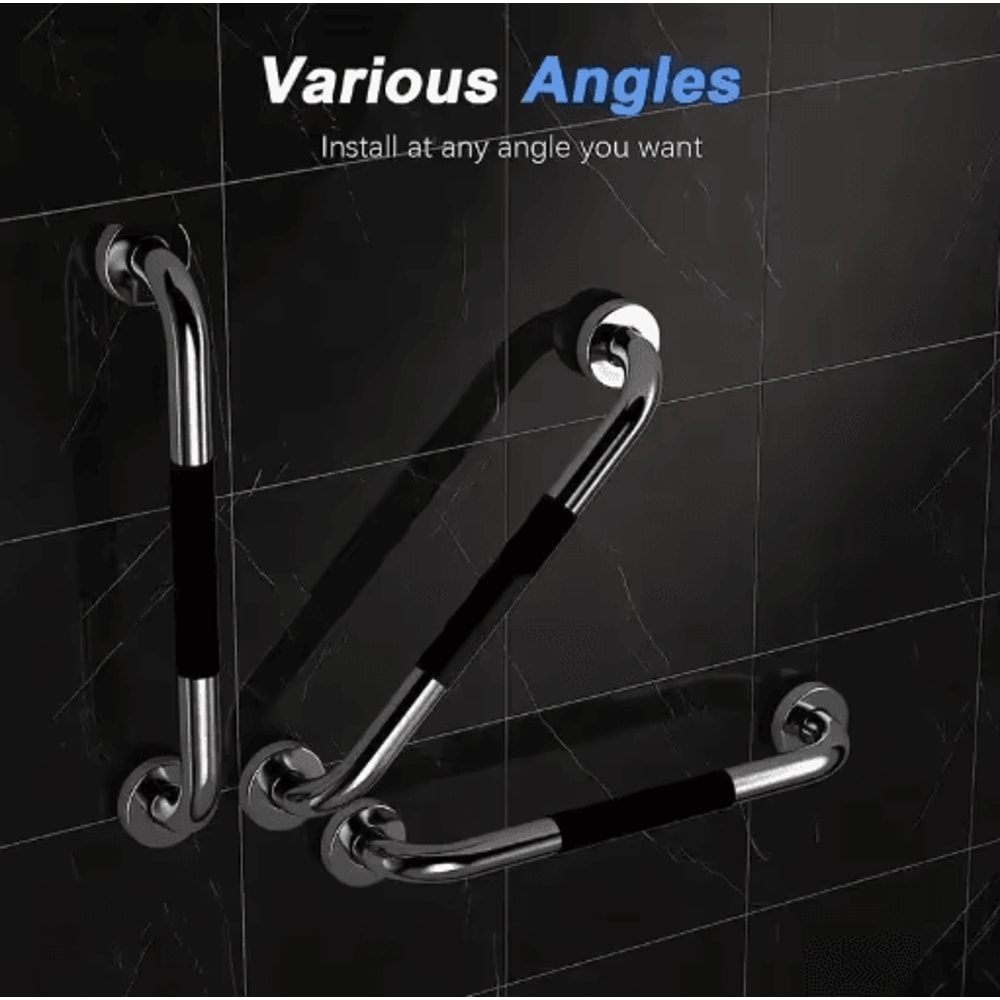 304 Stainless Steel Shower Handle Non Slip Silicone Grip Safety Grab Bar 7